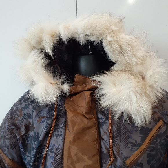 Vintage Outer Gear Duck Down Womens Fur Trim Hooded Winter Jacket Size Medium - Picture 8 of 13